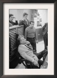 Leonard Bernstein at a Recording Session for Simon and Garfunkel Paul Simon Stands Beside Him