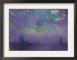 London Depicted in a Deeply Colored Pastel  1910