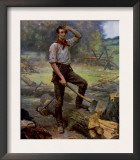 Abraham Lincoln Depicted as a Frontier Rail Splitter in 1909 Commemorative Portrait