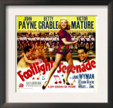 Footlight Serenade  John Payne  Betty Grable  Victor Mature on Window Card  1942