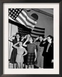 Refugee Children Saluting the American Flag New York  December 1943