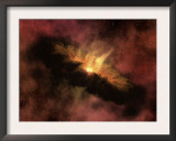 Young Star Surrounded by a Dusty Protoplanetary Disk