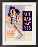 She Had to Say Yes  Lyle Talbot  Loretta Young on Midget Window Card  1933