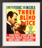 Three Blind Mice  Joel Mccrea  Loretta Young on Window Card  1938