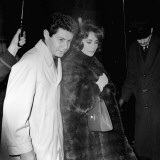 Elizabeth Taylor with Husband Eddie Fisher Arriving at London Clinic  October 1960