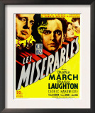Les Miserables  Charles Laughton  Fredric March on Window Card  1935