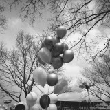 Bunch of Balloons Outdoors  Low Angle View