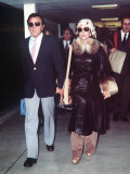 Elizabeth Taylor with Richard Burton at Heathrow after their Wedding in South Africa  November 1975