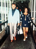 Elizabeth Taylor with Richard Burton Arriving at Heathrow Airport  June 1977