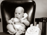 Baby on Telephone  Playing Executive Businessman