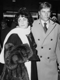 Elizabeth Taylor and Husband John Warner at Heathrow Airport  December 1976