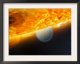 Artist's Impression of a Jupiter-Size Extrasolar Planet Being Eclipsed by its Parent Star