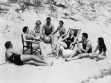 Woman in Knitted Bathing Suit