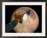 Nasa's Mars Telecommunications Orbiter in Flight around Mars