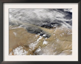 Dust Blows Off the Coast of Libya Heading over the Mediterranean Sea