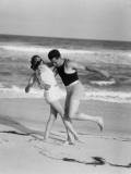 Couple Embracing on Sandy Beach