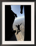 US Air Force Academy Parachute Team Jumps Out of an Aircraft over Nellis Air Force Base  Nevada
