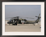 UH-60 Blackhawk Medivac Helicopter Refuels at Camp Warhorse after a Mission