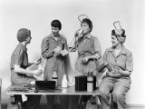 Four World War 2 Women Taking a Lunch Break