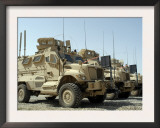 Mine Resistant Ambush Protected Vehicles Sit in the Parking Area at Joint Base Balad  Iraq