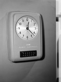 Time Clock Used For Punching Time Cards  Close-Up