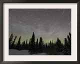 Star Trails  Milky Way and Green Aurora