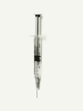 Hypodermic Syringe With Needle Against White Background  Close-Up
