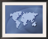 Digitally Generated Image of the World in Pixels