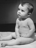 Baby Boy (6-9 Months) Sitting on Blanket