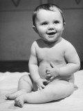Baby Boy (6-9 Months) Sitting on Blanket