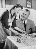 Woman Serving Soup To Husband