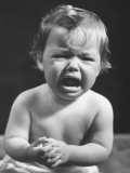 Baby Girl (6-9 Months) Crying (B&W)
