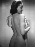 Naked Woman Drying Off With Towel