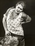 Harried Housewife Doing Laundry