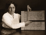 Stern Female Teacher With Arithmetic Board