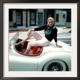 Anita Ekberg  on Her Jaguar  Late 1950s