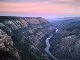 The Green River & Cliffs of Whirlpool Canyon at Dusk  Dinosaur National Monument  Utah  USA