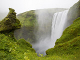Skogarfoss Waterfall Plunges Over a Volcanic Cliff  Iceland