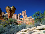 Angel Arch and the Molar in the Salt Creek Valley  Canyonlands National Park  Utah  USA