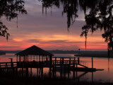 Dock at Sunrise Along the Intracoastal Waterway  Savannah  Georgia  USA