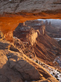 Landscape Through Mesa Arch at Sunrise  Canyonlands National Park  Moab  Utah  USA