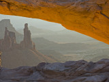 Washerwoman Arch Seen Through Mesa Arch  Canyonlands National Park  Utah  USA