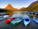 Two Medicine Lake and Sinopah Mountain  Glacier National Park  Montana  USA