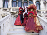 Women Dressed in Costumes For the Annual Carnival Festival  Venice  Italy