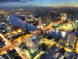 Cityscape at Dusk  Bangkok  Thailand