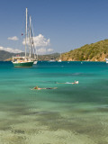 Snorkelers in Idyllic Cove  Norman Island  Bvi