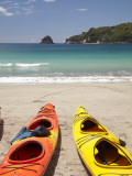 Kayaks on Beach  Hahei  Coromandel Peninsula  North Island  New Zealand