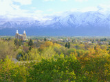 Logan City & Cache Valley at Sunset  Utah  USA