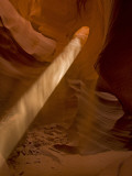 Sunbeam Penetrates Dusty Air of Canyon  Lower Antelope Canyon  Arizona  USA