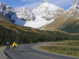 Road Bicycling on the Icefields Parkway  Banff National Park  Alberta  Canada